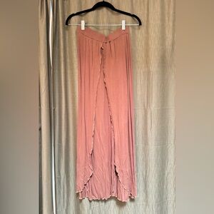 Nude Brown Asymmetrical Skirt